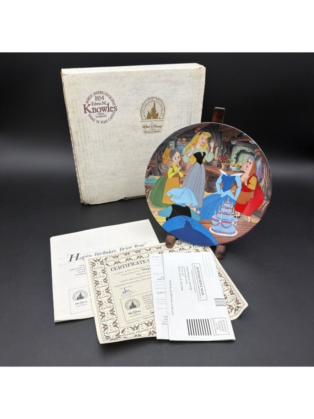 Disney Collector Plate Sleeping Beauty Happy Birthday Briar Rose 1991 Box & COA